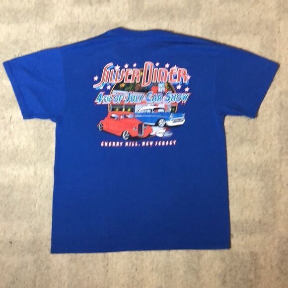 Vintage Silver Diner 4th of July Car Show T-Shirt | 2-Sided | L - Picture 5 of 6